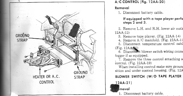 A/C - Heater Control screw location, 1970 GM A-body.